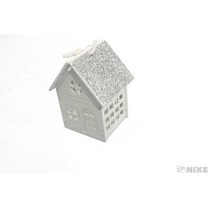 ZÁVĚS DOMEČEK 6cm*BÍLÁ