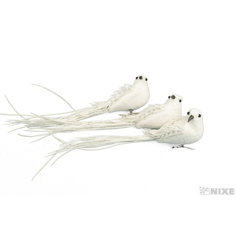 PTÁČEK KLIPS 22cm 3ks*BÍLÁ