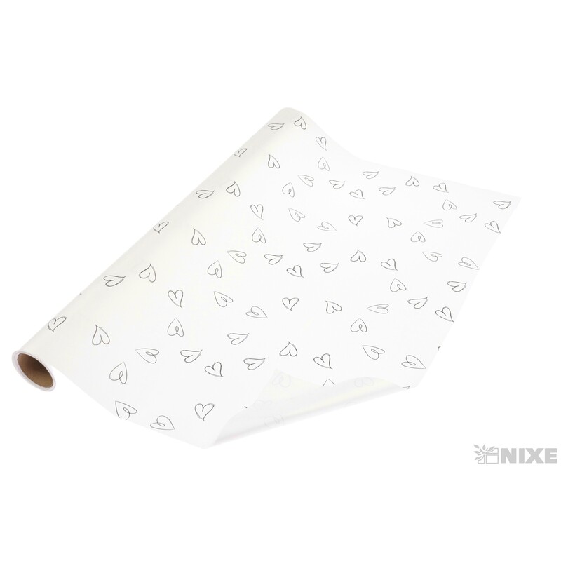 ROLE PLAST SRDCE 50cmx8m*BÍLÁ