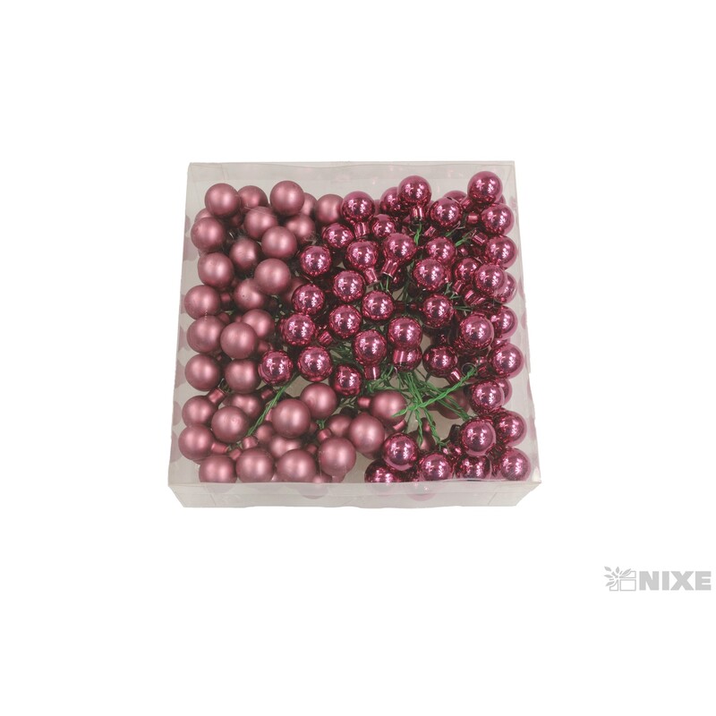 KOULE NA DR. 2x10,5cm 144ks MIX*RŮŽOVÁ TM.