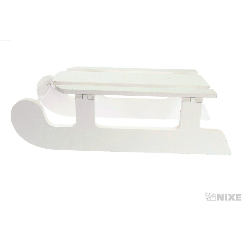 SÁŇKY DŘEVO 39cm*BÍLÁ