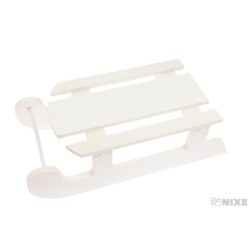 SÁŇKY DŘEVO 39cm*BÍLÁ