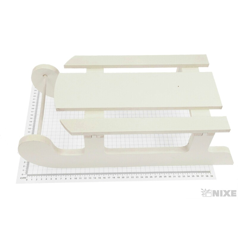 SÁŇKY DŘEVO 39cm*BÍLÁ