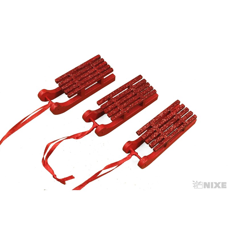 SÁŇKY DŘEVO 7cm 3ks*MIX BAREV