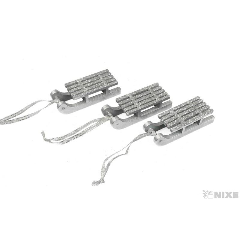 SÁŇKY DŘEVO 7cm 3ks*MIX BAREV