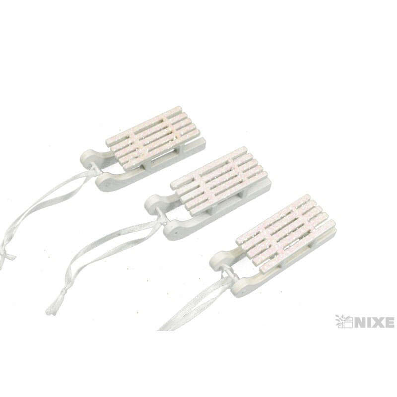 SÁŇKY DŘEVO 7cm 3ks*MIX BAREV