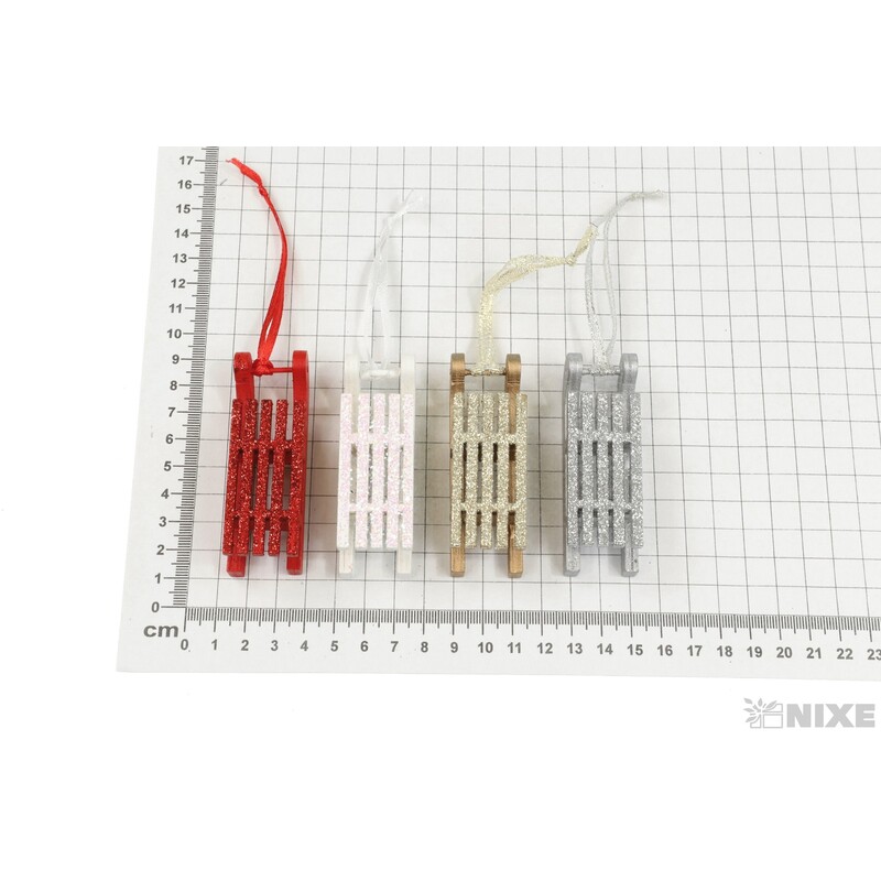 SÁŇKY DŘEVO 7cm 3ks*MIX BAREV