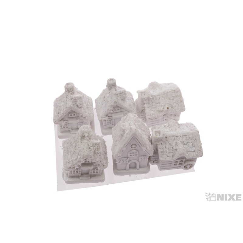 DOMEČEK NALEP 2-3cm 6ks*BÍLÁ