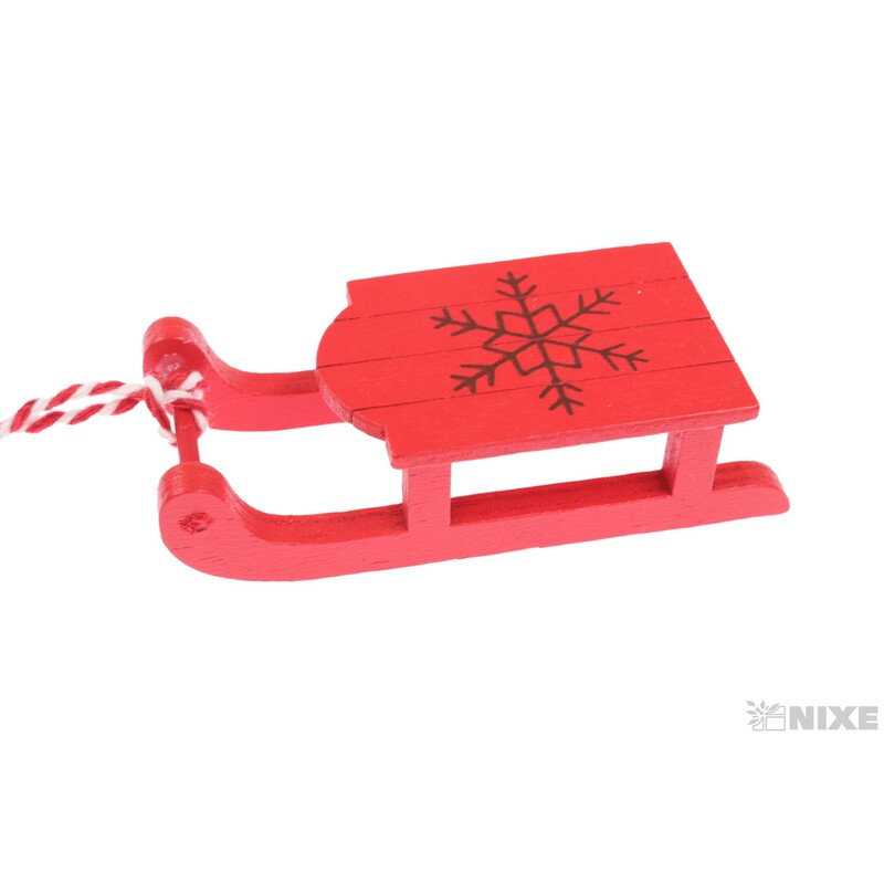 ZÁVĚS VÁNOCE MIX 5-7cm 6ks*ČERVENÁ