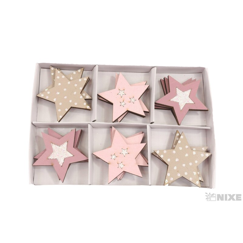 HVĚZDA D 5,5cm 18ks*MIX BAREV