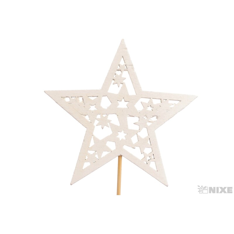 ZÁPICH HVĚZDA 9x32cm 12ks*BÍLÁ