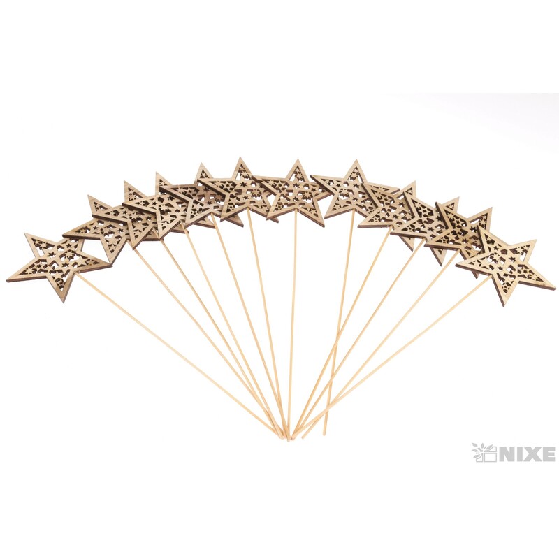 ZÁPICH HVĚZDA 9x32cm 12ks*PŘÍRODNÍ