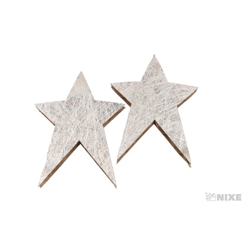 HVĚZDA 3,5x4,5cm*STŘÍBRNÁ