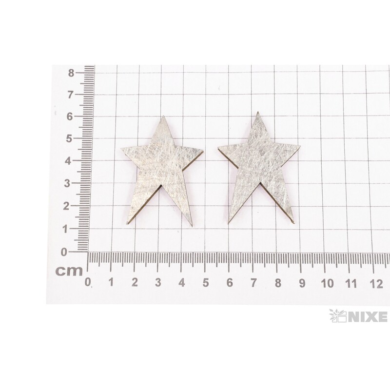 HVĚZDA 3,5x4,5cm*STŘÍBRNÁ