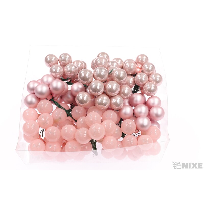 KOULE NA DR. 2x10,5cm 144ks MIX*RŮŽOVÁ