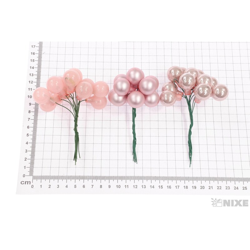 KOULE NA DR. 2x10,5cm 144ks MIX*RŮŽOVÁ