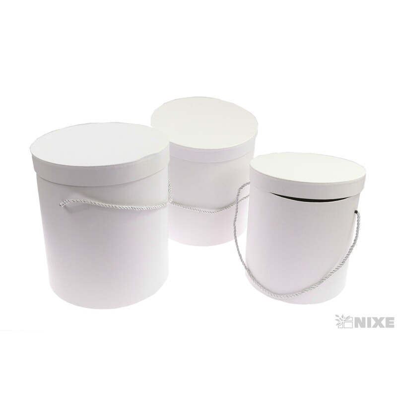 KVĚTINOVÝ BOX 3ks pr. 23x25cm 22x24 21x20*BÍLÁ