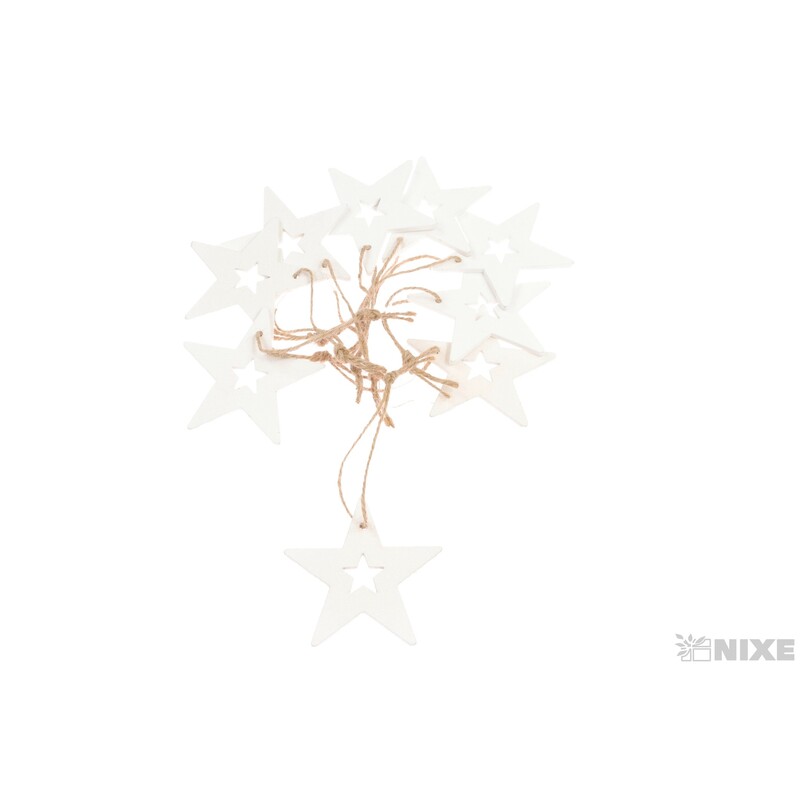 ZÁVĚS HVĚZDA 7cm 10ks*BÍLÁ