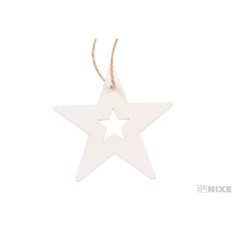 ZÁVĚS HVĚZDA 7cm 10ks*BÍLÁ
