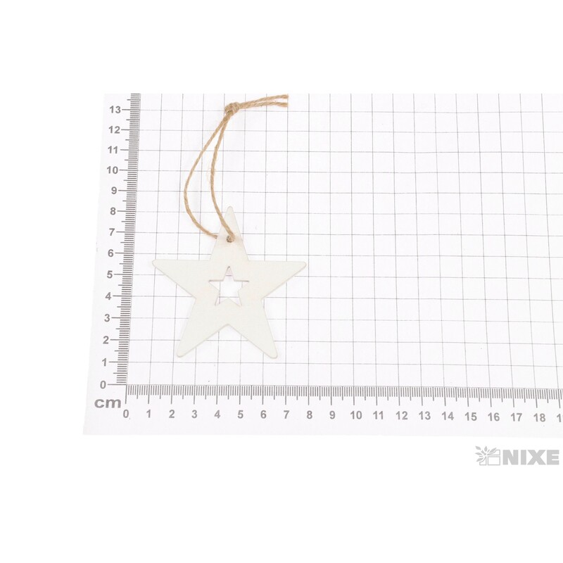 ZÁVĚS HVĚZDA 7cm 10ks*BÍLÁ