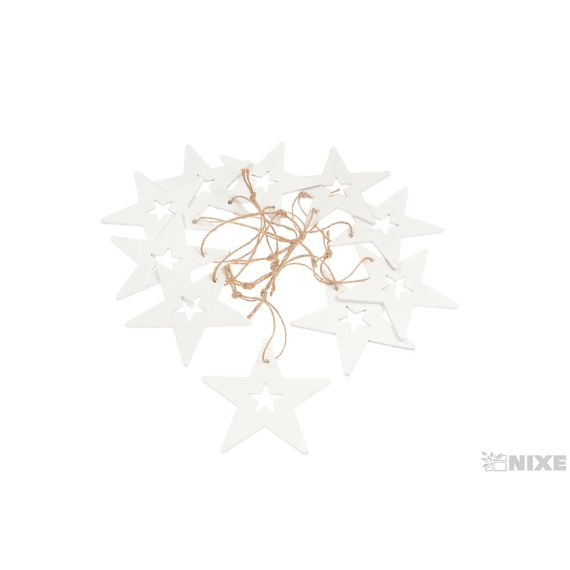 ZÁVĚS HVĚZDA 10cm 10ks*BÍLÁ