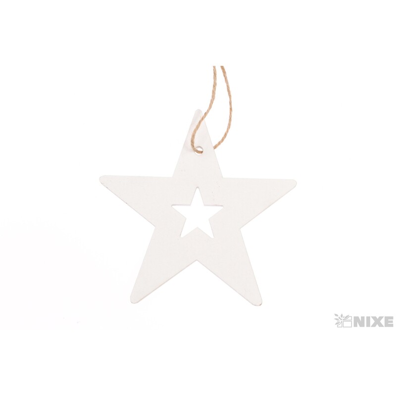 ZÁVĚS HVĚZDA 10cm 10ks*BÍLÁ