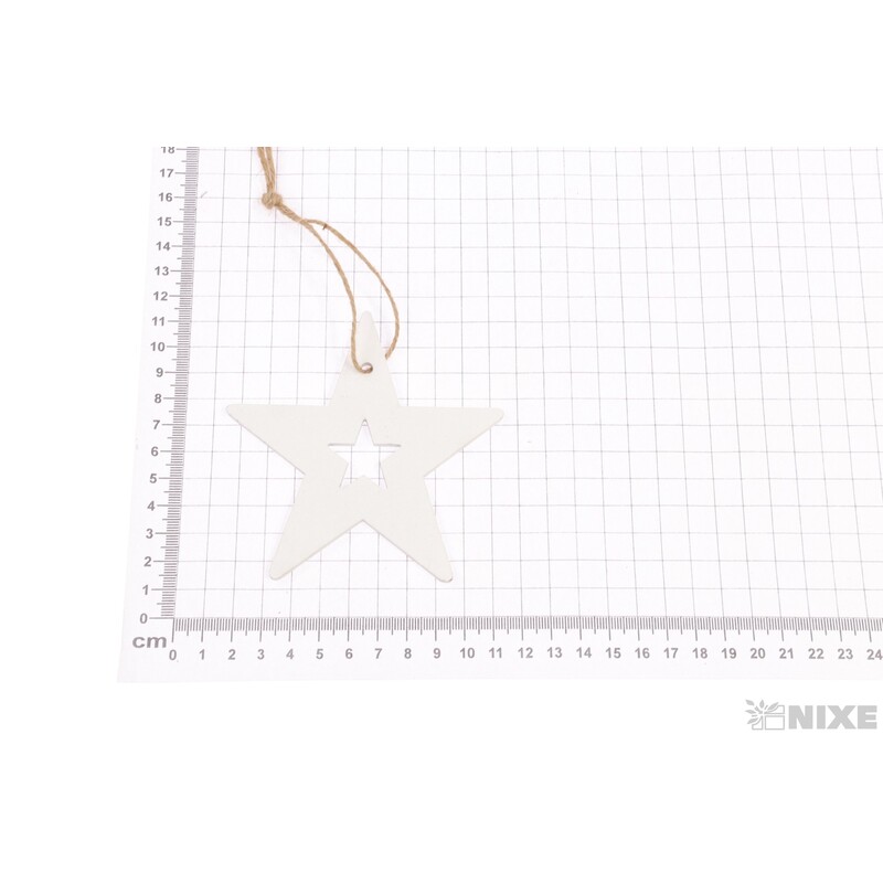 ZÁVĚS HVĚZDA 10cm 10ks*BÍLÁ