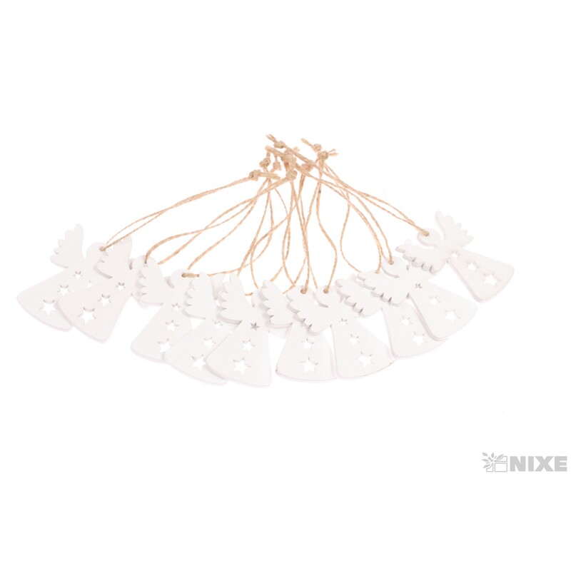 ZÁVĚS ANDĚL 4x5cm 10ks*BÍLÁ