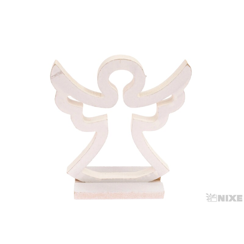 ANDĚL DŘEVO 11x13cm*BÍLÁ