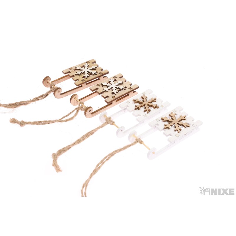 SÁŇKY DŘEVO 6cm 4ks*