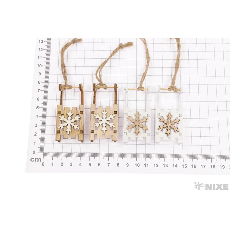 SÁŇKY DŘEVO 6cm 4ks*