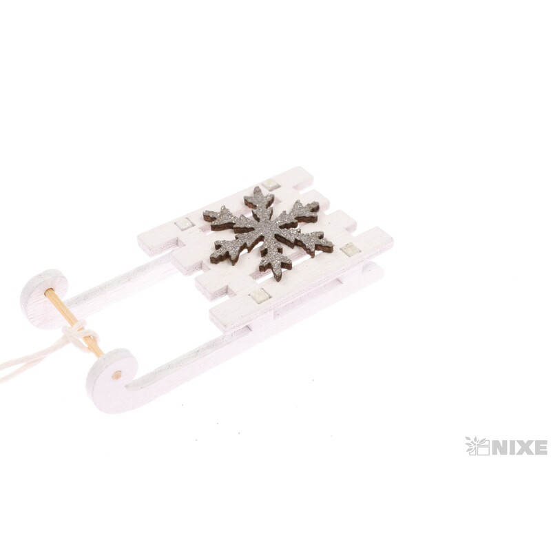 SÁŇKY DŘEVO 6cm 4ks*BÍLÁ