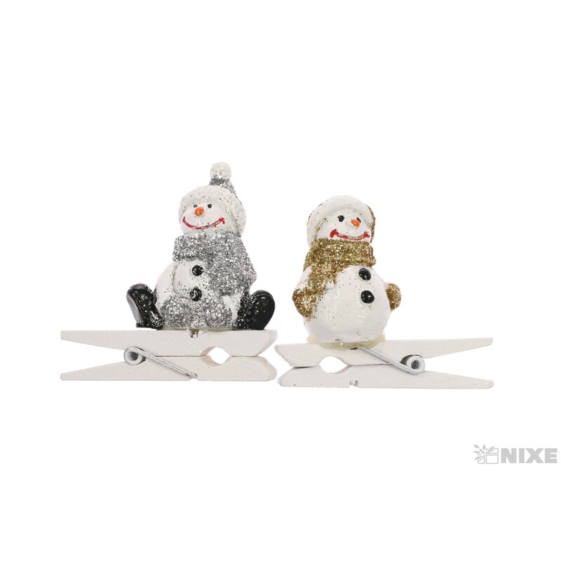 SNĚHULÁK NA KOLÍČKU 4,5cm 6ks*MIX BAREV