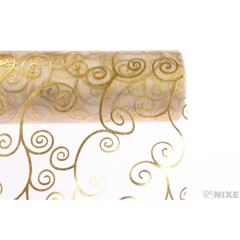 ORGANZA VZOR 706 39cmx10yd*ZLATÁ