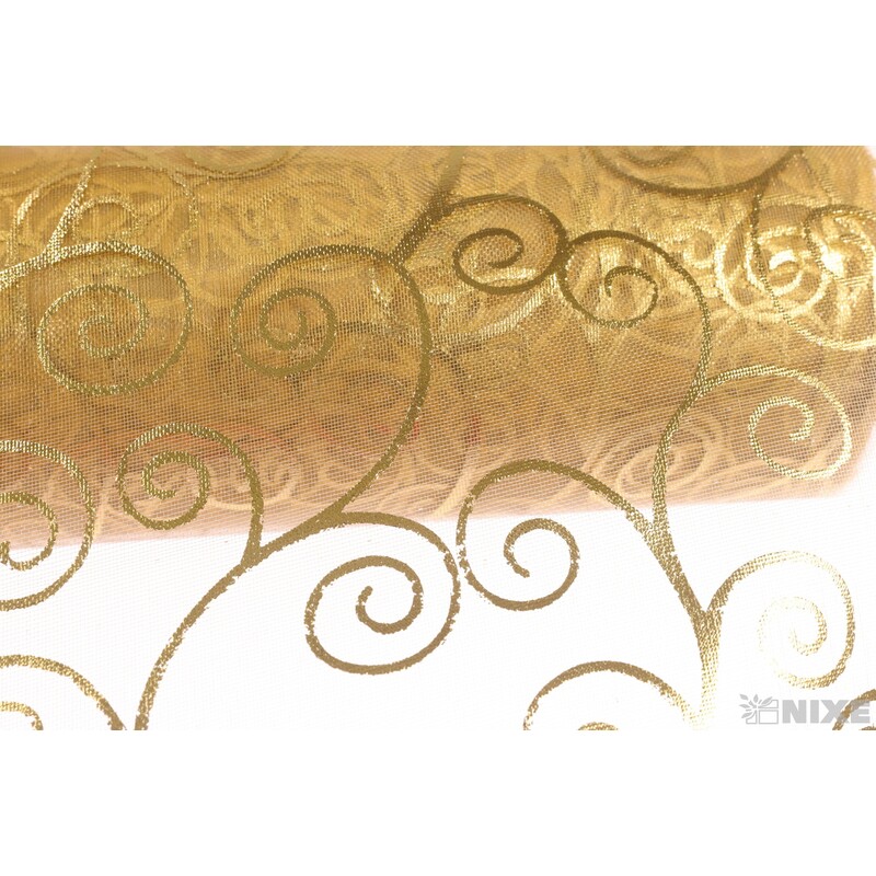 ORGANZA VZOR 706 39cmx10yd*ZLATÁ