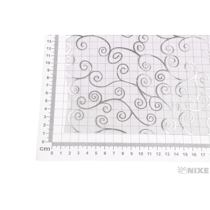 ORGANZA VZOR 706 39cmx10yd*STŘÍBRNÁ