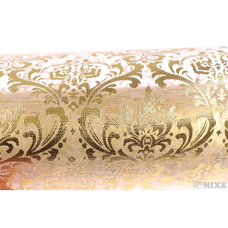 ORGANZA VZOR 698 39cmx10yd*ZLATÁ