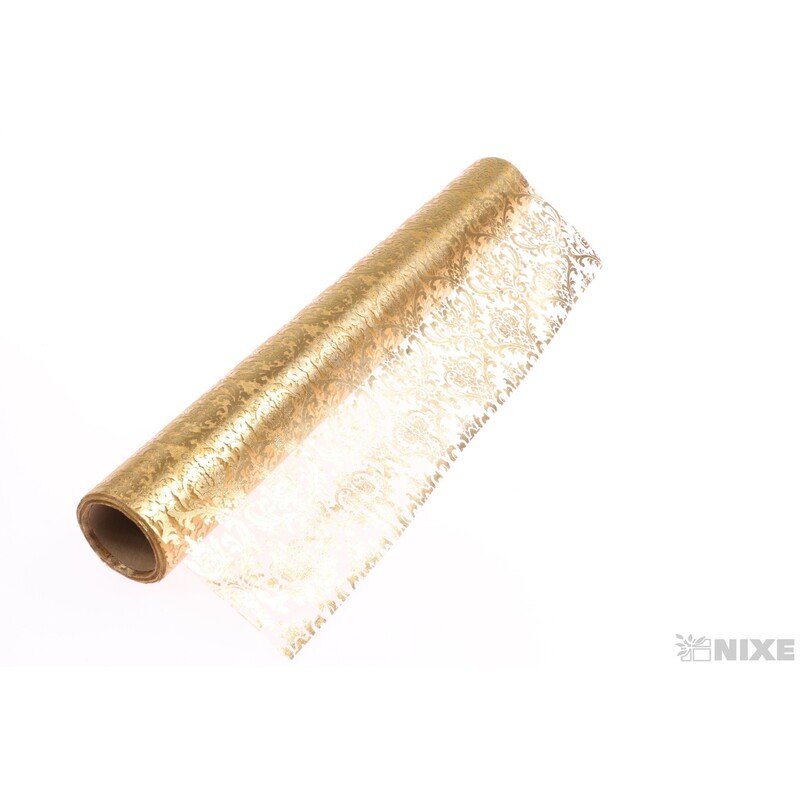 ORGANZA VZOR 698 39cmx10yd*ZLATÁ