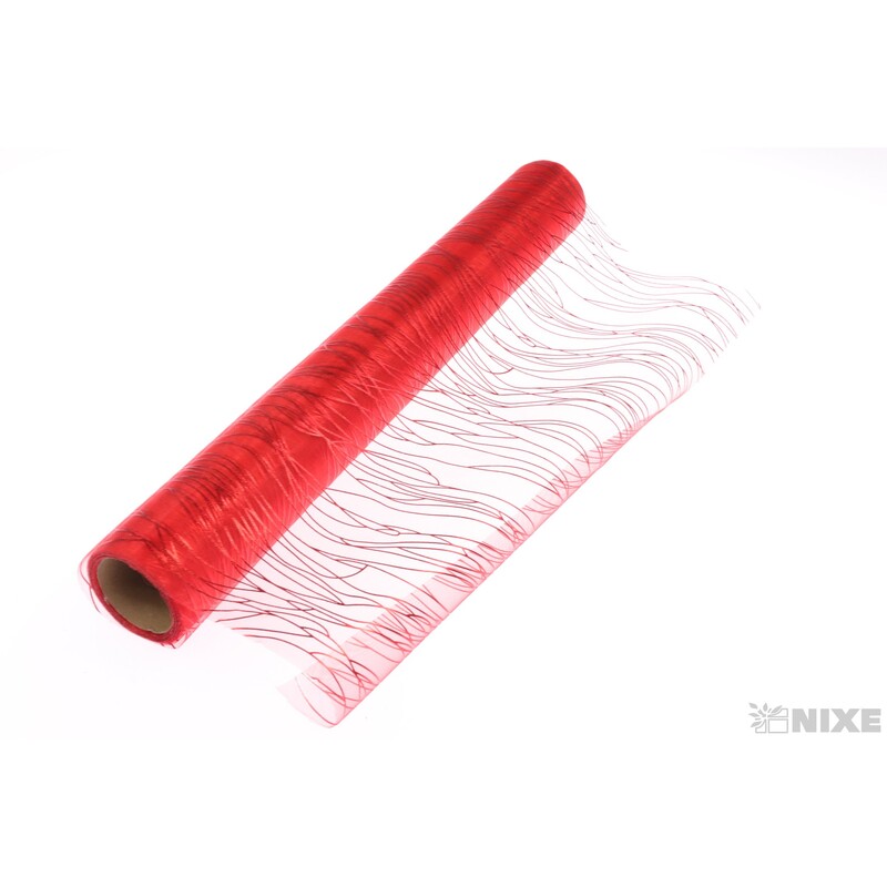 ORGANZA VZOR 700 39cmx10yd*ČERVENÁ