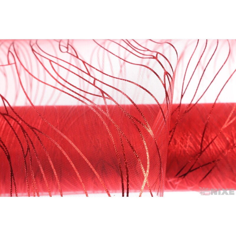 ORGANZA VZOR 700 39cmx10yd*ČERVENÁ