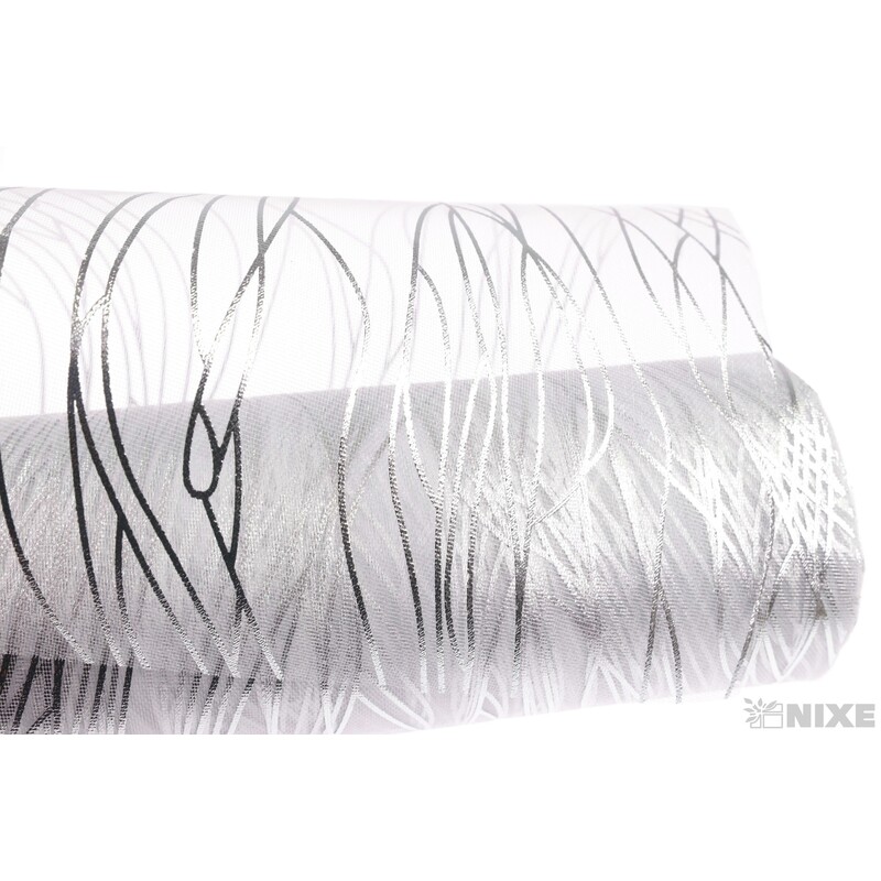 ORGANZA VZOR 700 39cmx10yd*STŘÍBRNÁ