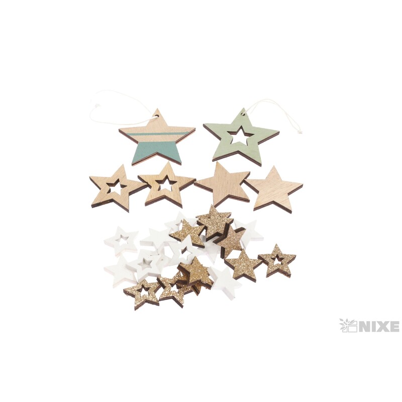 HVĚZDA D 26ks 3-5cm*MIX BAREV