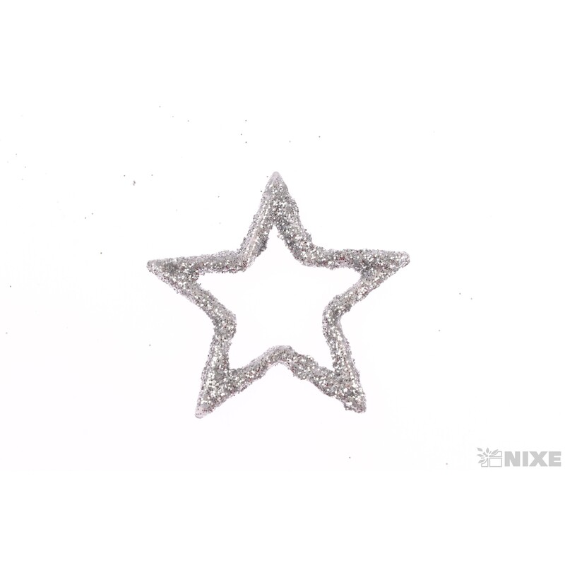 HVĚZDA 12ks 4cm*STŘÍBRNÁ