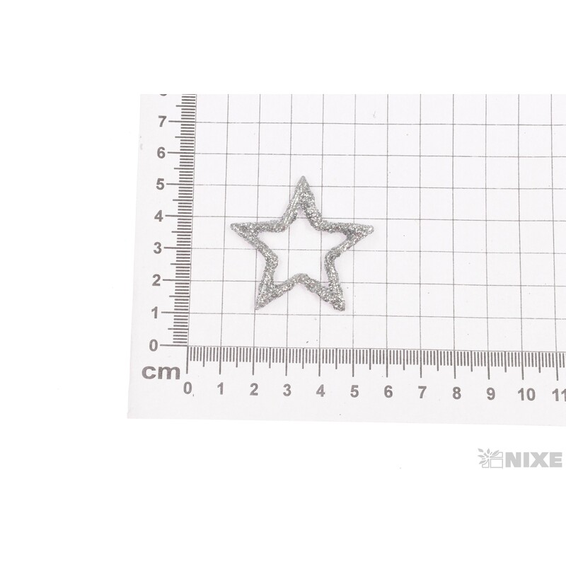 HVĚZDA 12ks 4cm*STŘÍBRNÁ