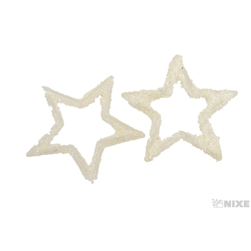 HVĚZDA 12ks 4cm*BÍLÁ