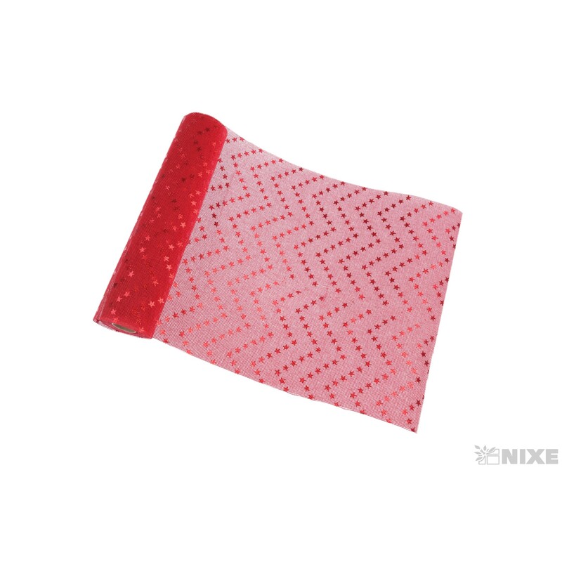 ROLE JUTA HVĚZDA 28cmx5yd*ČERVENÁ