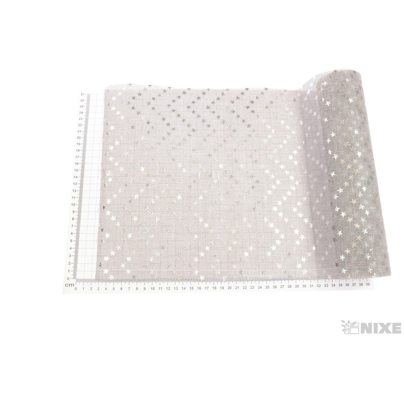 ROLE JUTA HVĚZDA 28cmx5yd*STŘÍBRNÁ