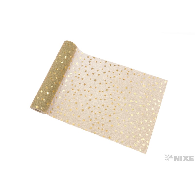 ROLE JUTA HVĚZDA 28cmx5yd*ZLATÁ