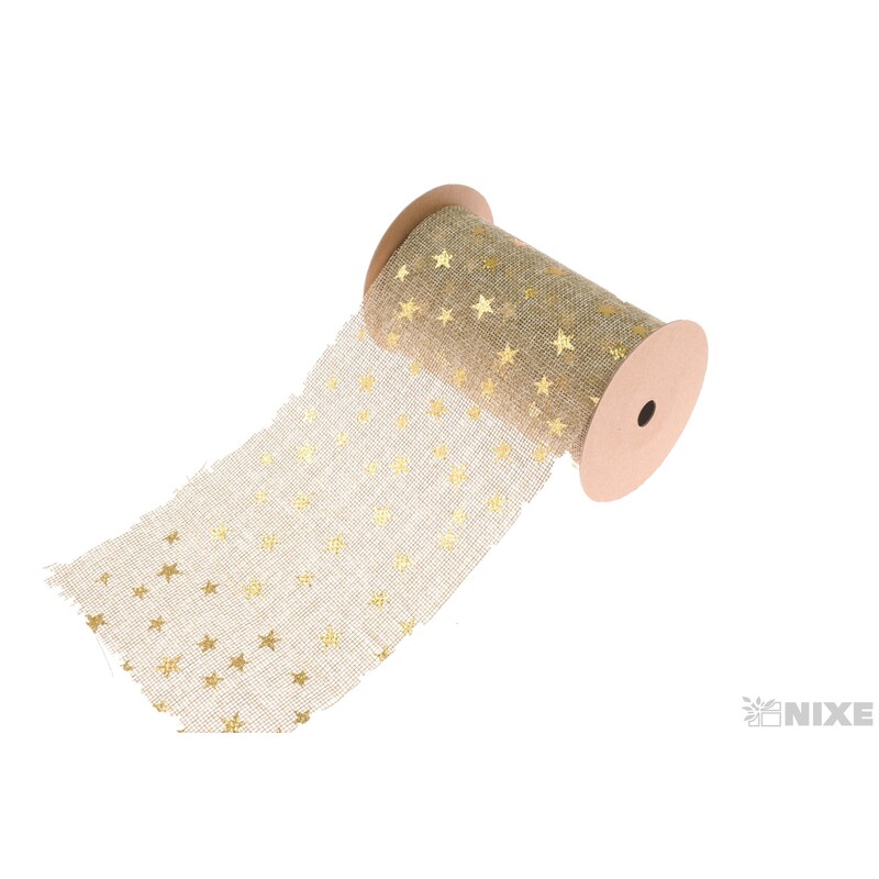 STUHA JUTA HVĚZDY 12cmx5yd*PŘÍRODNÍ