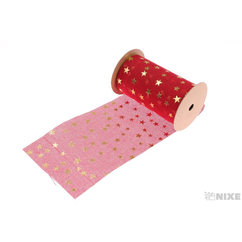 STUHA JUTA HVĚZDY 12cmx5yd*ČERVENÁ